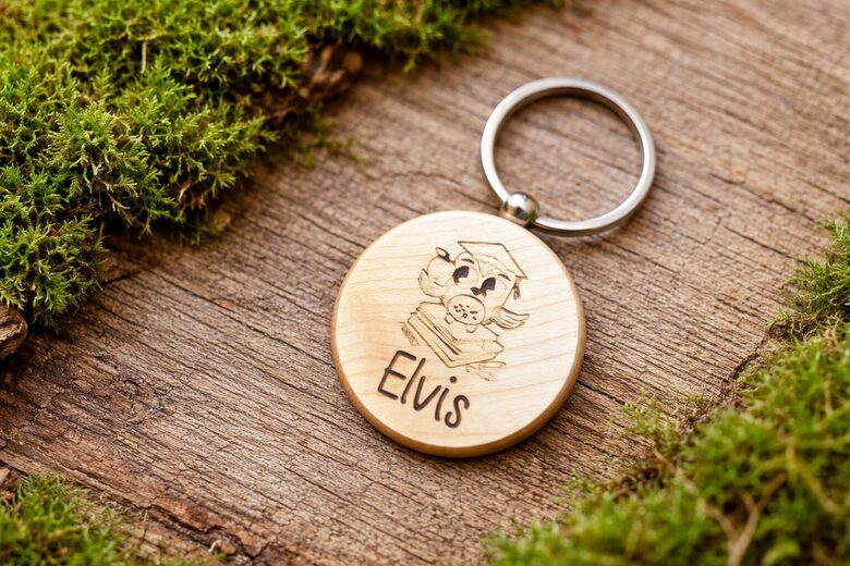 Personalizēts koka atslēgu piekariņš (apaļš) *