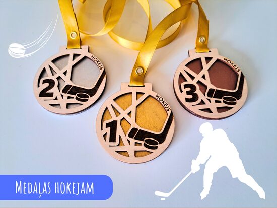 Medaļas hokejam ar krāsotu pamatni #2
