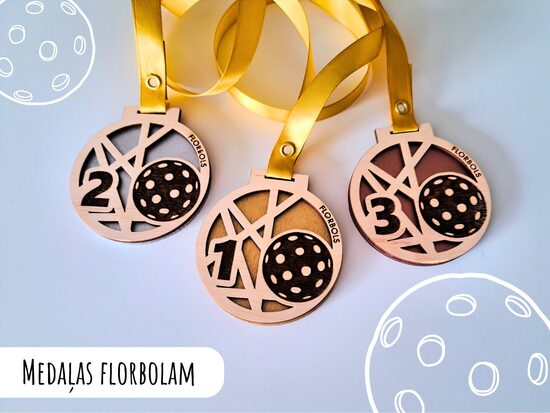 Medaļas florbolam ar krāsotu pamatni #2