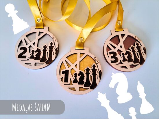 Medaļas šaham ar krāsotu pamatni #2