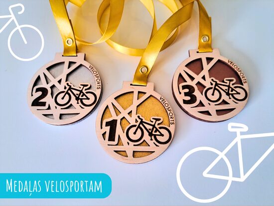Medaļas velosportam ar krāsotu pamatni #2