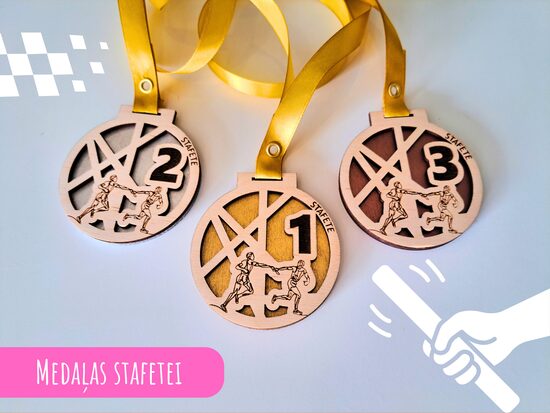 Medaļas stafetei ar krāsotu pamatni #2