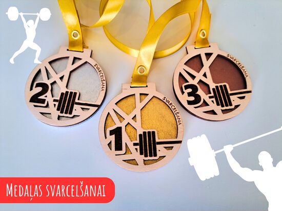 Medaļas svarcelšanai ar krāsotu pamatni #2