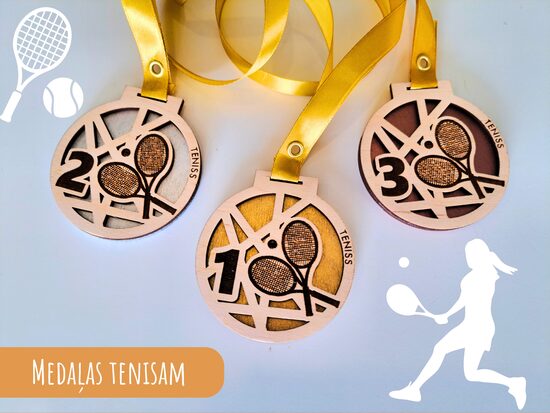 Medaļas tenisam ar krāsotu pamatni #2