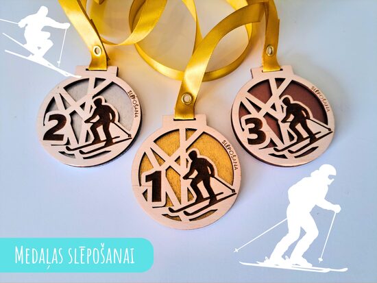 Medaļas slēpošanai ar krāsotu pamatni #2