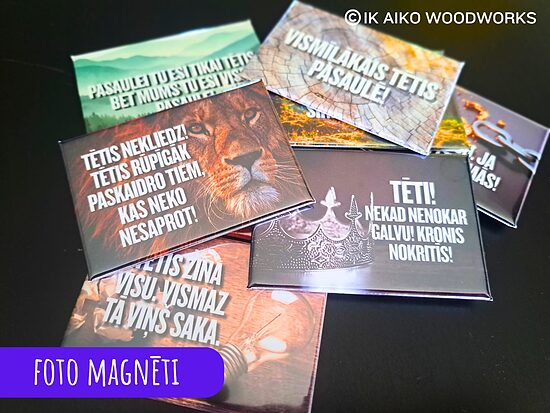 Foto magnēts tētim ar standarta uzrakstiem (8 varianti)