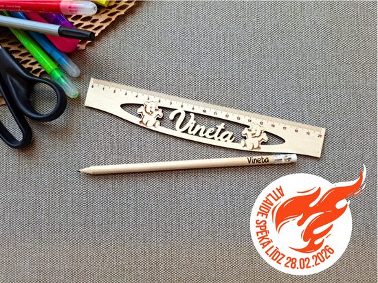 Komplekts "Personalizēts lineāls 20cm+zīmulis" *