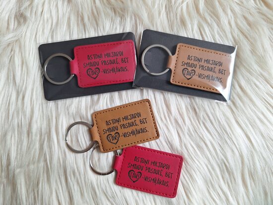 Atslēgu piekariņš "Astoņi miljardi smaidu pasaulē..."