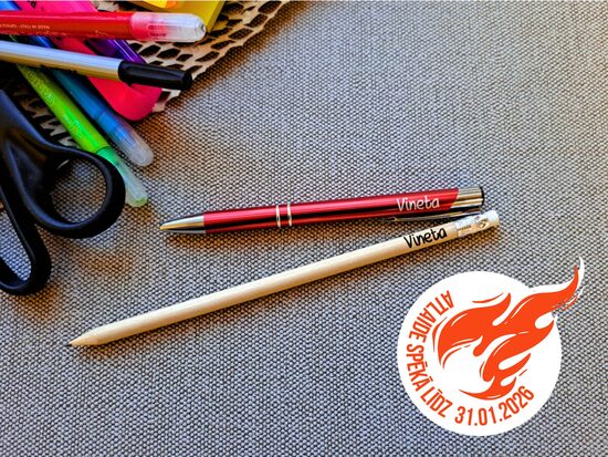 Personalizēts komplekts "Alumīnija korpusa pildspalva+zīmulis" *