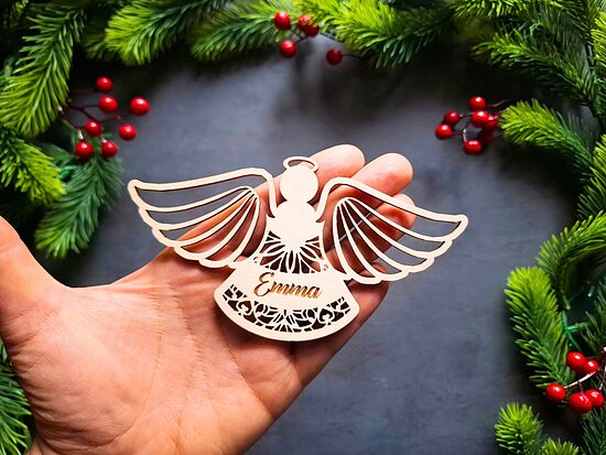 Personalizēts eglīšu rotājums "Eņģelis"