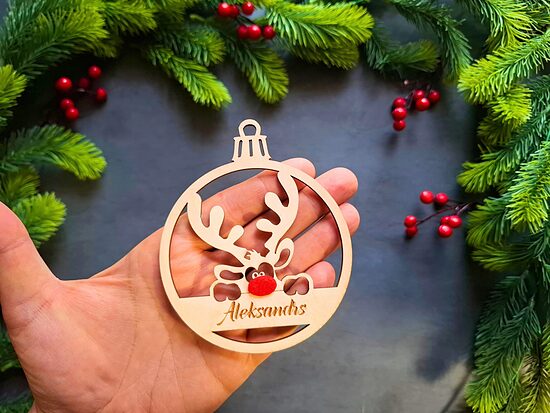 Personalizēts eglīšu rotājums "Mazais briedītis"