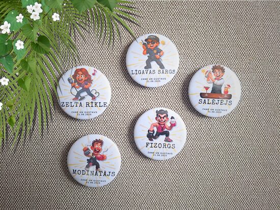 Amatu nozīmītes - piespraudes ar apdruku #1