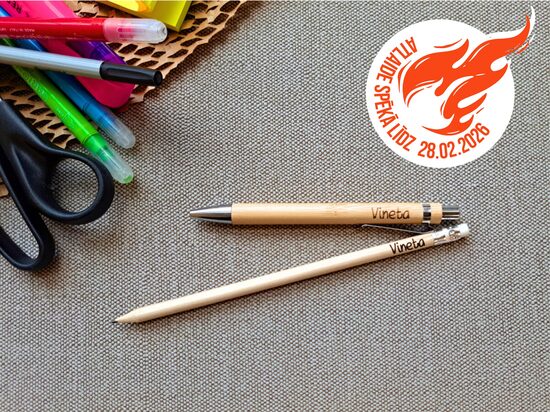 Personalizēts komplekts "Koka pildspalva+zīmulis" *