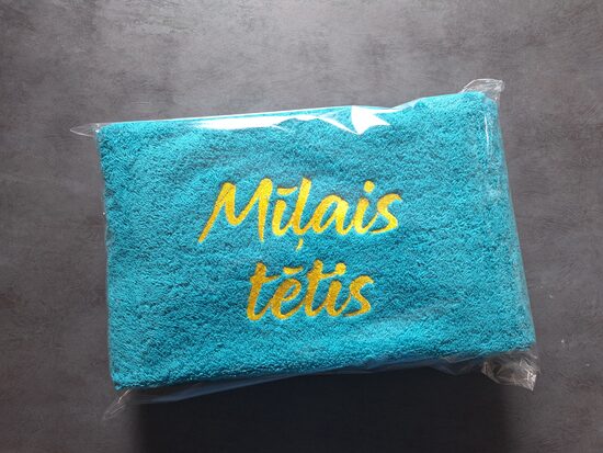 Dvielis "Mīļais tētis" (tirkīzzils, 70x140cm)