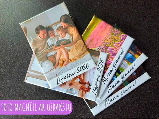 Personalizēts foto magnēts ar uzrakstu
