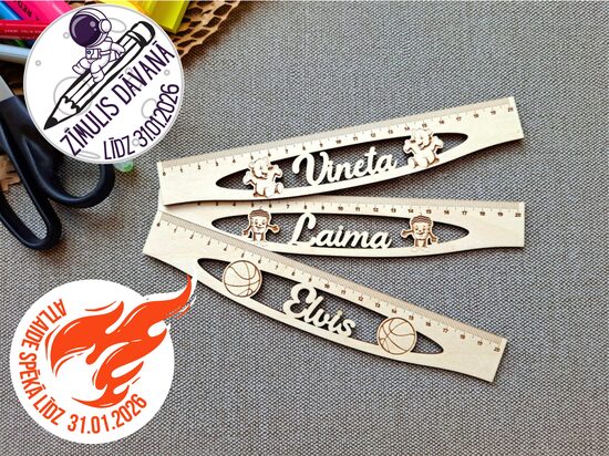 Personalizēts lineāls ar izgrieztu vārdu (20cm)