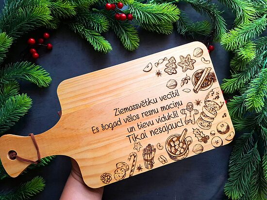 Virtuves dēlītis "Ziemassvētku vecīti! (..) Tikai nesajauc!