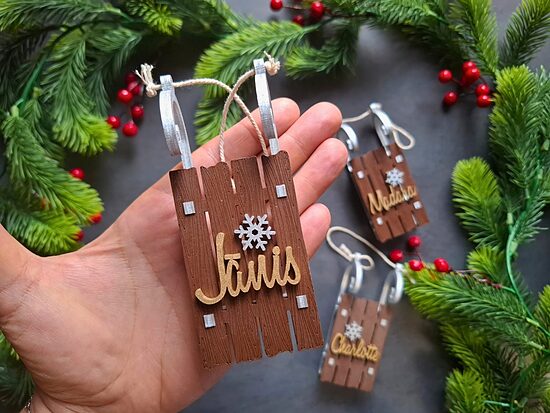 Personalizēts eglīšu rotājums "Ragaviņas"