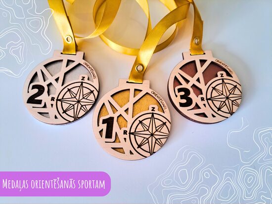 Medaļas orientēšanās sportam ar krāsotu pamatni #2