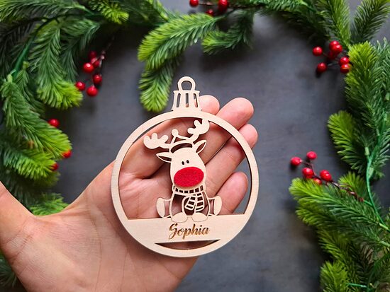 Personalizēts eglīšu rotājums "Lielais briedītis"