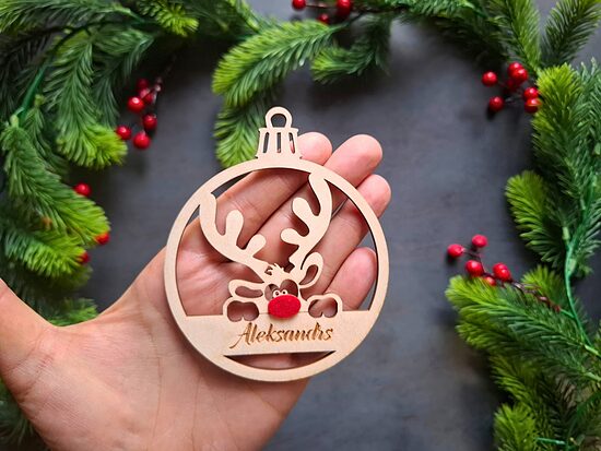 Personalizēts eglīšu rotājums "Mazais briedītis"