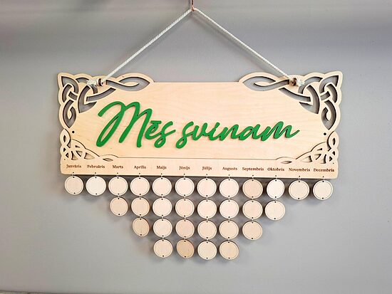 Svētku kalendārs "Mēs svinam" (6 krāsu uzraksti)
