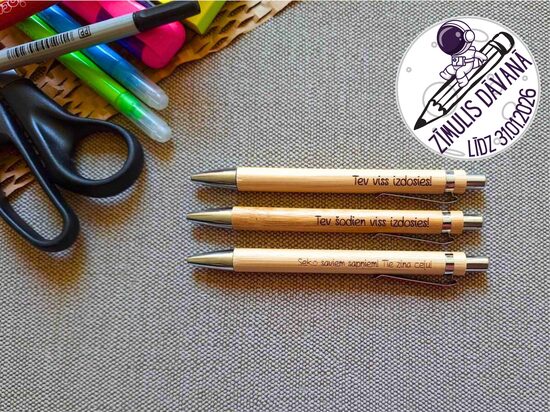 Pildspalvas ar standarta uzrakstiem (koka vai alumīnija korpuss) *