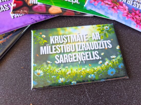 Foto magnēts "Krustmāte - ar mīlestību izvēlēts sargeņģelis."