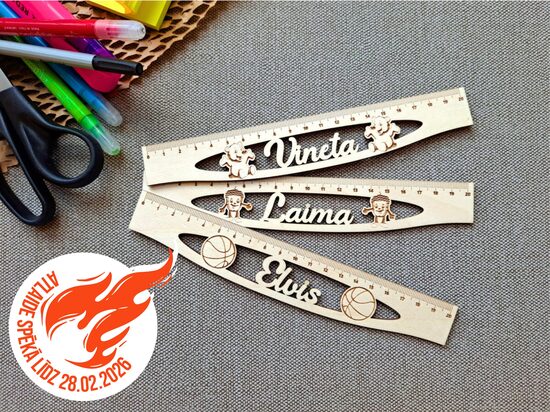 Personalizēts lineāls ar izgrieztu vārdu (20cm)