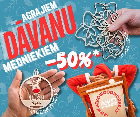 Personalizēti eglīšu rotājumi 1EUR (līdz 30.09.2025.)