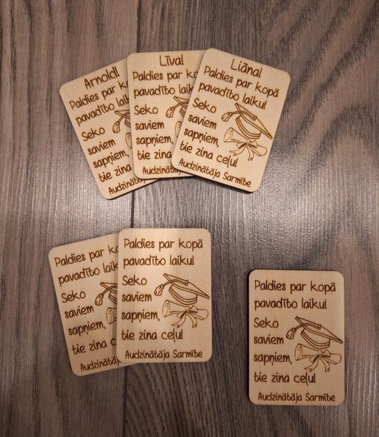 Taisnstūra magnētiņš "Paldies par..."