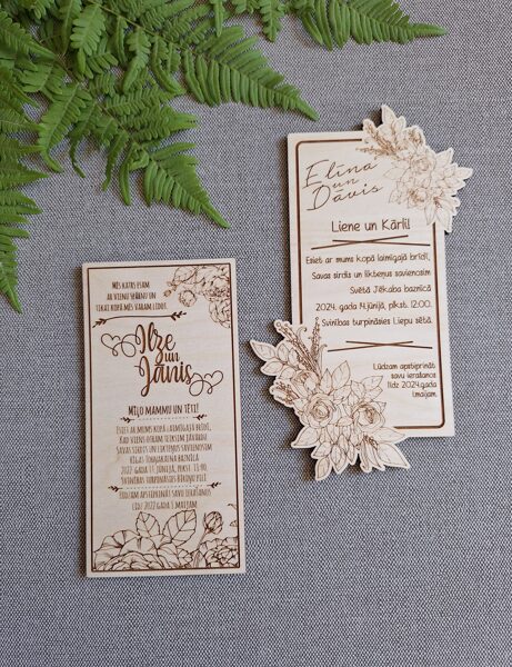 Koka ielūgumi (3 dizaina varianti)